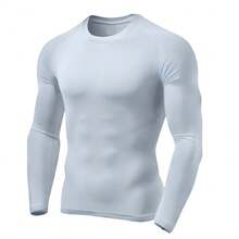 Men's Thermal UV Protection Shirt, Long Sleeve Base Layer Shirt - 白色 - 查看 1