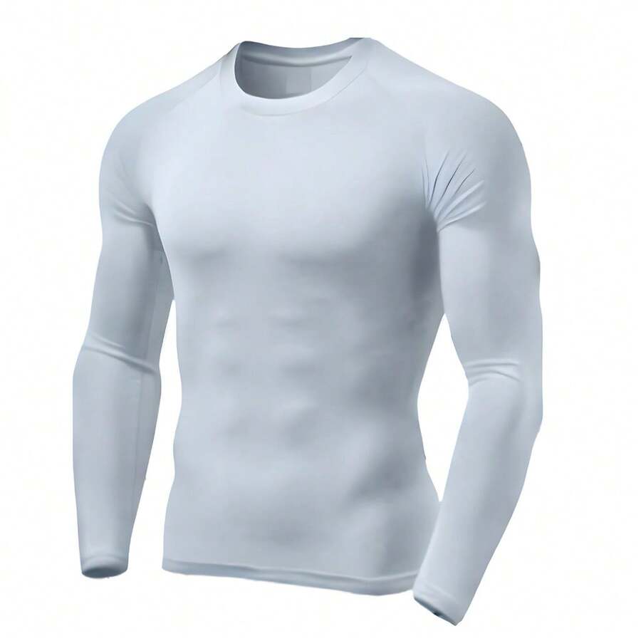 Men's Thermal UV Protection Shirt, Long Sleeve Base Layer Shirt - 白色 - 查看 1