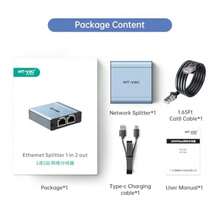 MT-VIKI - Divisor Ethernet 1 a 2 de alta velocidad 1000 Mbps divisor RJ45 dual Gigabit para cable Cat5/5e/6/7/8 [2 dispositivos simultáneamente en red] - como en la foto - Ver 7