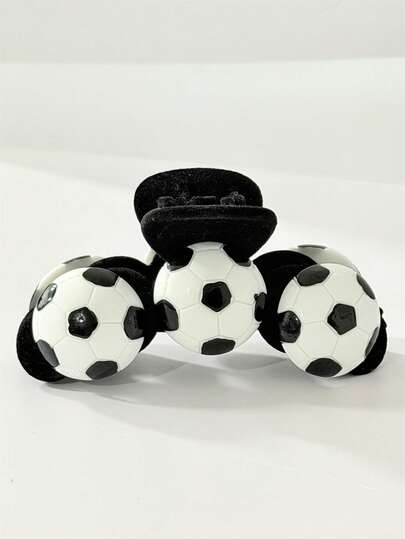 1pc Women's Casual Fashion Football Accessory Hair Clip, Ponytail Hair Claw, Claw Hair Clip, Suitable For Daily, Party, Styling, Sports Style Hair Accessory