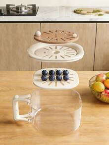 1个带盖可折叠果蔬篮，二合一滤网沥水篮，加厚塑料材质，多功能折叠篮，带提手，适用于厨房，清洗果蔬 - 多功能瀝水籃 - 查看 9