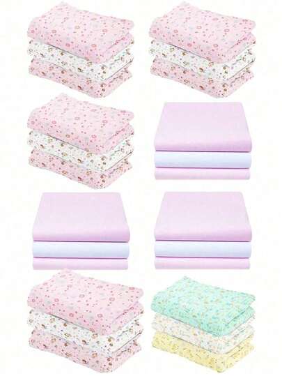 Kit 6 Cueiros Bebê Flanelado Estampado 100% algodão 80cm x 50cm