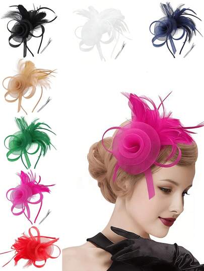 20s Pillbox Hat Tea Party Hat Kentucky Derby Fascinator Headpiece, Wedding Headband, Headwear, Hair Accessories For Women, Autumn