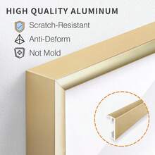 3pc Poster Frames Aluminum Gold 30x40cm 50x70cm 40x60cm Picture Photo Frame For Photo Gallery Simple With HD Plexiglass Mat, Horizontal Or Vertical Wall Mounting, For Wall Art Mounting Print Home Decor Living Room Decoration Christmas Valentine's Day Gift - 金色3pcs - 查看 5