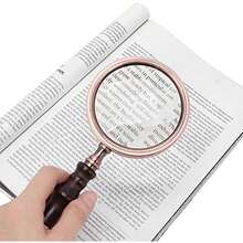 ZJchao Lupa de Mano Antigua, 10X Lupa de Lectura Retro Hecha de Metal con Mango de Madera para Ancianos, Afición, Artesanía, Relojero - / - Ver 7