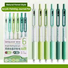 6pcs Professional Planner Pens Back To School Set, Acrylic 3D Layered + Ballpoint Smooth Writing, Bleed-Resistant, Compatible With Planner Tapes & Notebooks, Suitable For Student Creative Arts - Colorful Black Series - View 12