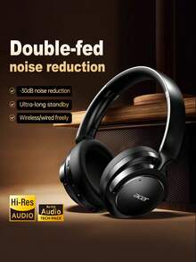 Acer OHR560 Wireless Headphones, Over-Ear, Foldable Design, Built-In Microphone, Stereo Sound Effect, Active Noise Cancelling, Compatible With 3.5mm Audio Cable, Suitable For Work, Travel, Gaming - one-size - View 3