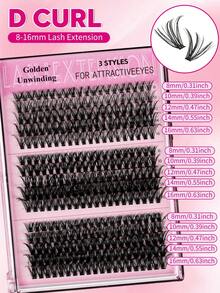 100pcs Korean Style Delicate Black Anime Lashes - False Eyelashes, C Curl Natural, Dynamic, Curled Design, Suitable For Beginners, Reusable, DIY Length 10-13mm Lash Clusters, Eyelash Clusters, Individual Eyelashes, Lashes, Fake Lashes - C - View 14