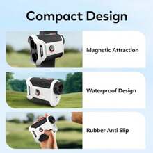 Magnetic Golf Rangefinder with Slope 1200/1500Yd Range Finder Golf Switch for Tournament 7X Magnification Flag Lock Rechargeable Distance Measurment Device Accessory for Men - 1200 yardas estándar - Ver 7