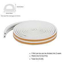 5M Door & Window Weather Stripping, Soundproof Insulation Seal Strip With Self-Adhesive Rubber Collision Protection - A - View 15