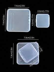 6/12pcs Mini Sticker Storage Boxes, Transparent Plastic Bead Storage Boxes, Suitable For Collecting Small Items, Beads, Jewelry, Business Cards, Game Accessories, Crafts, School Supplies, Ideal For Back To School, Christmas, Halloween And More Occasions - Trong suốt - Xem 4