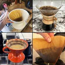 100 Count Cone Coffee Filters Unbleached Cone Filters Disposable Natural Paper Filter Compatible With Pour Over And Drip Coffee Maker Brown - 如圖所示 - 查看 5