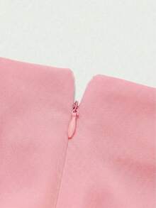 2pcs/Set Elegant Business Formal Suit Blazer + Slit Hem Skirt Outfit Pink Spring - Pink - View 10