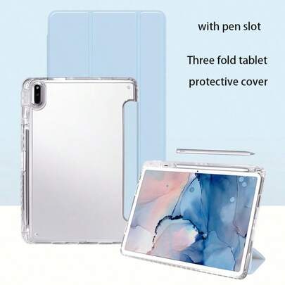 磨砂背壳 DIY 保护套，带笔槽软壳，智能休眠/唤醒，防震三折平板电脑保护套，适用于荣耀平板 X8a、X9A/X9 Pro 2025、Tab M11、红米平板 2 11 英寸、Matepad SE 11 英寸/Matepad 11.5 英寸