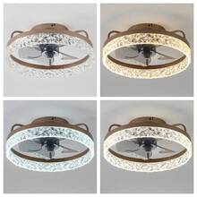 Ventilador de techo minimalista moderno Iceberg negro/blanco/dorado/café, ajustable con control remoto, adecuado para dormitorio, sala de estar, comedor, cocina, armario, estudio, sin interruptor incluido - Multicolor - Ver 5