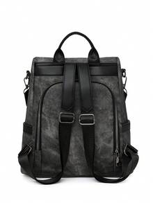 高级防盗女士背包；最新款个性化休闲柔软真皮女士背包；大容量可扩展多功能旅行背包；多用途学生背包 - 彩色 - 查看 10