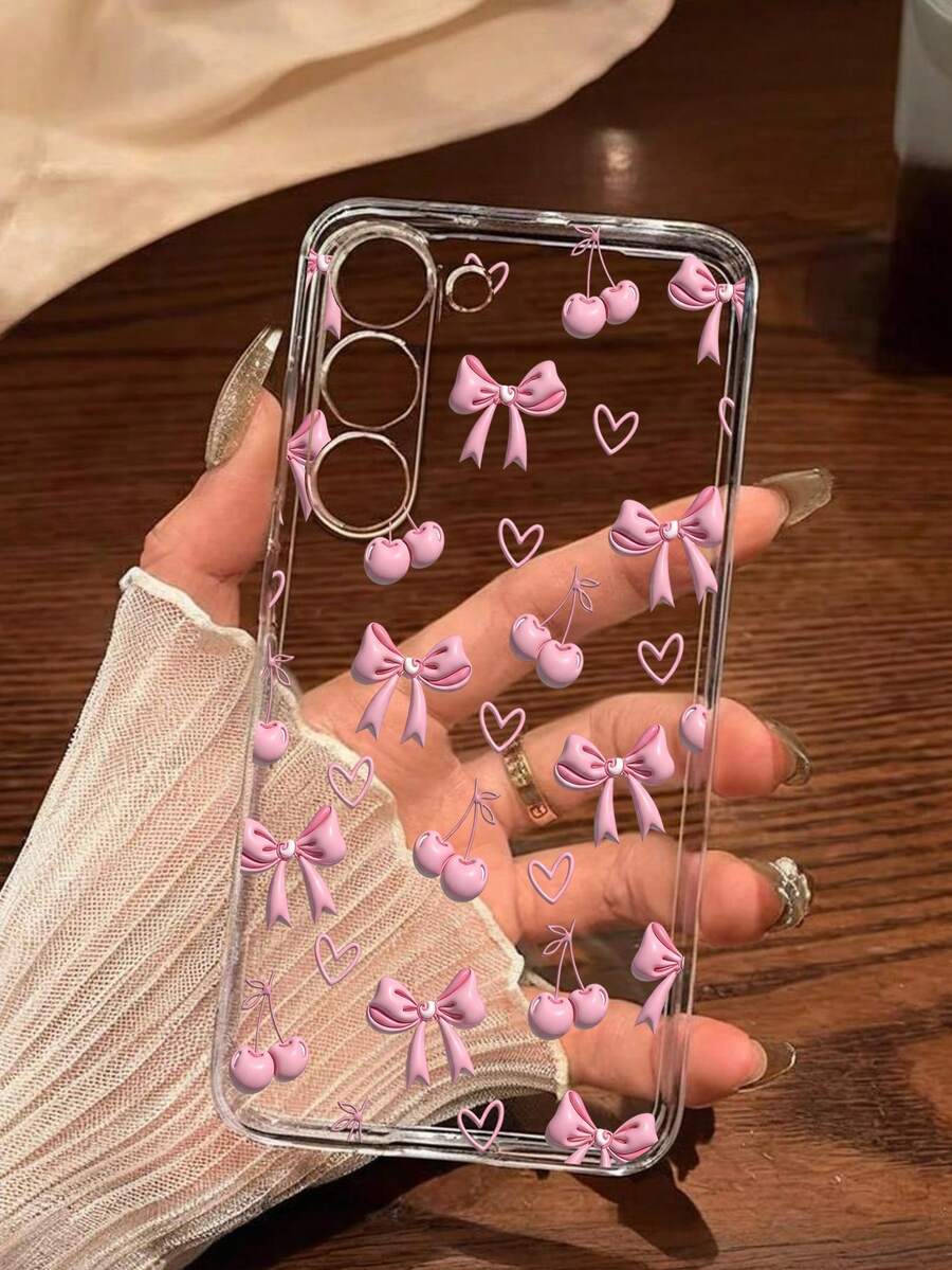 1个粉色爱心蝴蝶结软手机壳，兼容华为荣耀、摩托罗拉、三星Galaxy A04e/12/A13/A14/A34/A50/A52/A53/A54/S21/S22/S23/S24/S25/S25Ultra/S25FE/S26/S26 Plus/S26 Ultra/S26 Edge、6A/7A/8A、12T/13T/15T/15T Pro - 無色 - 查看 1