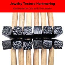 1PC Jewelry Tool Texture Hammer With Wooden Handle Punch Printing Metal Mallet For Jewelry Repair & DIY Carving Tools - A - View 1