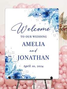 Biển chào mừng đám cưới hoa xanh có thể tùy chỉnh - Bảng mời viết chữ cá nhân hóa, thích hợp sử dụng ngoài trời. Cũng thích hợp cho Halloween, Giáng sinh, Lễ Phục sinh và các dịp khác. Biển chào mừng nhiều kích cỡ, không cần nguồn điện hoặc đồ trang trí lông vũ. - Nhiều màu - Xem 8