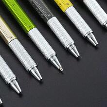 6-In-1 Multifunctional Metal Pen Tool With Ruler, Screwdriver, Spirit Level - A - View 3