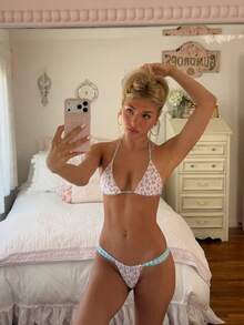 2026 Women's Beach Summer Swimsuit Set Random Print Spaghetti Strap Sexy Bikini , Summer Outfits,Elegant,Valentine's Day,Beach,Vacation,Carnival,Casual,Chic,Summer Outfits,Summer Holiday Outfits,Spring,Valentine Outfits For Women,Carnival. - Nhiều màu - Xem 1