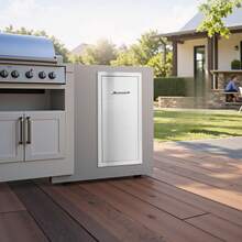 Cajón de Basura para Cocina Exterior, Barbacoa e Islas de Cocina, 344 x 498 x 655 mm, Almacenamiento Interior, de Acero Inoxidable, para Bombonas de Gas Propano, Carga Máxima 25 kg, Plata - Plateado - Ver 10