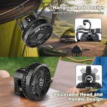 Roykaw Golf Cart Fan 10400 mAh Rechargeable Battery Powered 24 Hrs Work Portable Fan with LED Light for Nighttime Drive Cordless Remote Control Compatible with EZGO Club Car  1PC - 2 - Ver 4