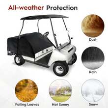 Golf Cart Seat Cover for EZGO Club Car  Cart 2/4 Passengers with 4-Sided Transparent Windows 7 Layers 300D Waterproof Universal Fit Golf Accessories - como en la foto - Ver 8