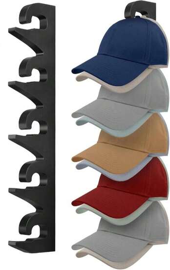 Hat Rack Hat Organizer For Baseball Caps Wood Hat Storage Hats Hooks For Wall Baseball Hat Storage Organizer Display Up To 20 Hats For Closet Wall, Set Of 2