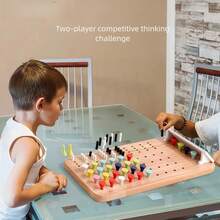 Juguetes educativos de madera certificados CPC CE EN71, juguetes de entrenamiento de pensamiento lógico para bebés, juego de bloques de construcción de ajedrez de madera - Multicolor - Ver 2