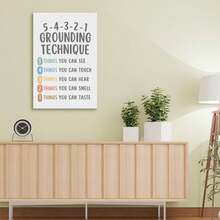 1pc Framed Wall Deocr Canvas Poster Grounding Technique Control Calming Corner Posters, Mental Health Posters, Office Wall Decor, Classroom Educational Poster Emotions Chart Coping Skills, Counselor Office Decor, Wall Art With Frame - I - View 6