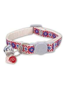 1pc Pet Collar With Embroidered Floral Pattern, Cartoon Pendant & Bell, Kitten/Puppy Neck Decoration Collar - Multicolor - View 18