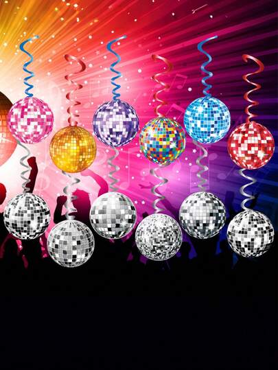 24pcs Disco Party Hanging Swirl Decorations, Silver Disco Ball Birthday Party Decorations, Disco Theme Party Swirl Streamers Ceiling Decor For Hippie Themed Birthday Party, Disco Spiral Hanging Strips Party Decorations Props, Birthday, Bachelorette, Wedding Decor