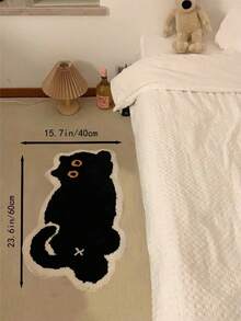 1件可爱黑猫图案浴室防滑垫，超柔软吸水绒面地毯，适用于室内装饰、玄关、浴室配件、床边地毯、家居装饰地毯 - A - 查看 3