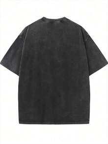 Florida Publix Graphic Tee, Streetwear Men's Black Washed Short Sleeve T-Shirt, Fashion Summer.Jpg - 黑色 - 查看 2