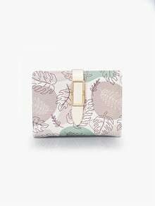Flower Printing Women Slim Wallet Bifold Card Holders Coin Purse With Zipper Pocket PU Leather Large Capacity - Multicolor - View 13