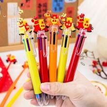 5支装可爱高品质迷你四色圆珠笔，便携可爱多色圆珠笔，适合日记本使用 - 彩色 - 查看 1