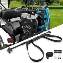 Golf Cart Bag Holder Bracket Upgraded Metal Attachment for 2+2 Rear Seat with 1 Inch Square Rail Golf Cart No Drilling Required Golf Bag Rack for EZGO Club Car  Included All Hardware - Soporte para bolsas de golf Stepboard 2 en 1 - Ver 2