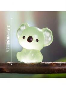 6pcs Luminous Mini Resin Koala Figurines, Suitable For DIY Gardening Micro Landscape Aquarium Plant Decor Party (Random Colors), Resin Animal, Koala, Mini Animal - Multicolor - View 3