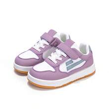 1 Pair 2026 New Children's Hook And Loop Sneakers, Casual Kids Shoes With Both Fashionable Design And Practicality - Pink and Purple - View 9