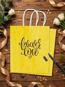 18 个 8 英寸黄色带提手礼品袋，牛皮纸材质，适用于生日、婚礼、情人节等场合，可用作派对礼品、生日装饰、单身派对装饰、单身派对礼物、新娘送礼会礼品、婚礼宾客礼品、圣诞礼品袋、圣诞包装纸、圣诞袋、派对袋、单身派对袋等。 - 黃色 - 查看 10