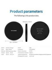 1个10W无线充电器，带数据线 - 黑色 - 查看 9
