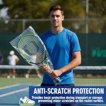 100 Pack Disposable Plastic Tennis Racquet Bags Bulk Clear Polythene Tennis Rackets Storage Cover Bag 14" x 33" for Standard Rackets Sport Team  Club Supply Equipment Protection - Transparente - Ver 7