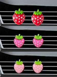 2pcs Car Air Vent Clip Decor, Strawberry Pattern, Enhance Car Interior Atmosphere, Ideal Gift For Girlfriend, Car Interior Accessories (Perfume Not Included) - Strawberry - View 6