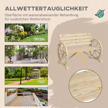 2-Seater Garden Bench, Wooden Bench, Park Bench With Country-Style Armrests, Load Capacity Up To 240 Kg, Fir Wood, Natural - Wood Color - View 5