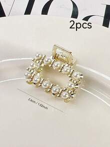 迷你方形水钻发夹 - 精致优雅的发饰，轻松驯服碎发，固定半扎发型，为您的造型增添一抹低调光泽。适合日常佩戴、工作和休闲外出，这款小巧的发夹兼具经典优雅与实用功能，为您的发型增添一丝低调魅力。夏季沙滩抓夹 度假发夹 - 彩色 - 查看 6