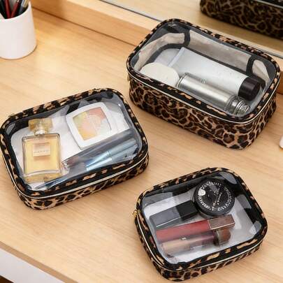 Bộ 3 món - 1 túi đựng mỹ phẩm du lịch chống thấm nước trong suốt dung tích lớn, túi mỹ phẩm vuông in họa tiết da báo, đồ dùng cần thiết khi đi du lịch, túi đựng mỹ phẩm, hộp đựng mỹ phẩm, túi đựng đồ, hộp đựng đồ, túi đựng đồ tiện dụng, túi đựng mỹ phẩm du lịch, túi đựng đồ vệ sinh cá nhân du lịch, túi đựng đồ dùng thiết yếu, túi đựng quà tặng, phụ kiện có khóa kéo, túi đựng đồ dùng làm móng tay khi đi học, đi nghỉ mát, đồ dùng học tập, túi đựng đồ vệ sinh cá nhân, túi đựng đồ vệ sinh cá nhân chống thấm nước, túi đựng mỹ phẩm/đồ vệ sinh cá nhân in họa tiết da báo xách tay, túi đựng đồ dùng thể thao unisex.