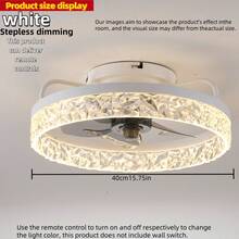 Ventilador de techo minimalista moderno Iceberg negro/blanco/dorado/café, ajustable con control remoto, adecuado para dormitorio, sala de estar, comedor, cocina, armario, estudio, sin interruptor incluido - Multicolor - Ver 14