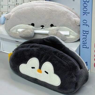 1pc (Random Style) Cute Otter/Penguin Plush Pencil Case, Large Capacity Pencil Box, Stationery Storage Bag, Student Supplies, Adorable Office Stationery, Children's Gift, Learning Supplies, Cute Stationery, School, Office Supplies, Desktop Decor, Learning Supplies, Office Desk Supplies, Cute Stationery, Stationery Supplies, Office Supplies Desk, Learning Supplies, Back To School, New School Year, Office Essential
