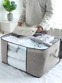 1Pc Large Capacity Storage Bag,Non-Woven Quilt Storage Bag, Quilt Travel Moving Storage Packing Bag, Clothes Luggage Storage Bag, For Seasonal Storage And Organization Decorations Autumn Decor Festival Decor Room Decor Home Decor Fall Decor Bedroom Decor Christmas For Holiday Gift Giving - 彩色 - 查看 7